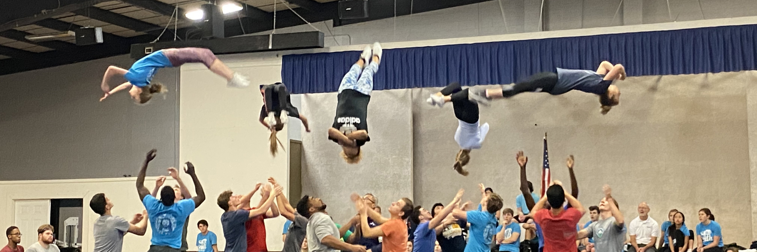 Acros gymnastics in action